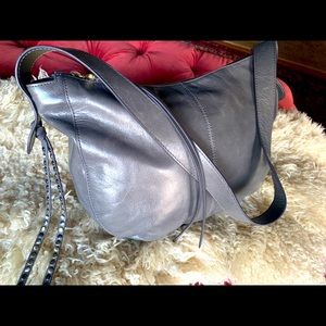 Designer HOBO Handbag by HOBO Grey Leather
